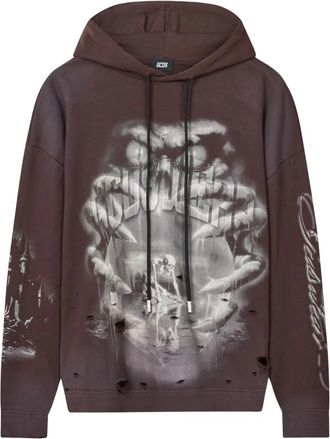 GCDS Hoodies - Heren - Hoodies - Bruin - XL - Katoen - Hoodies & sweatvesten