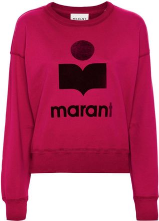 Isabel Marant Mobyli logo-print sweatshirt - women - Nylon/Organic Cotton - 34 - Pink