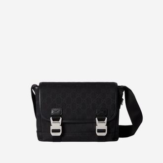 Gucci Mens Gg Fabric Shoulder Bag Black