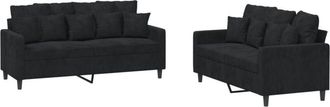 vidaXL Vidaxl - Juego De Sof&aacute;s Con Cojines 2 Piezas Terciopelo Negro