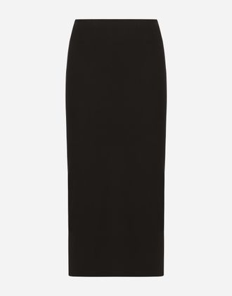 Dolce & Gabbana Straight-cut Jersey Midi Skirt - Woman Skirts Black Viscose 36