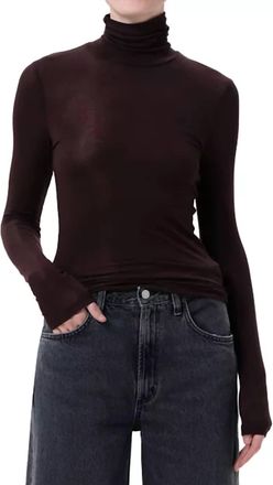 A Gold E Pascale Turtleneck Top In Root