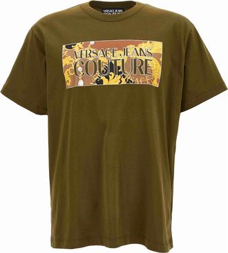 Versace Jeans Couture T-shirts en Polos - Heren - T-shirts - Groen - 2XL - Katoen - Tops