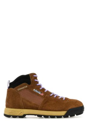 スニーカー Autry Brown Suede Malga Sneakers AUTRY Flat Low leather-trimmed suede sneakers | NET-A-PORTER