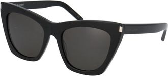 Saint Laurent SL 214 Kate - Dames - Zonnebrillen - Zwart - 55 MM - Accessoires