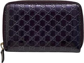 Gucci Pre-owned Microguccissima Patent Leather Coin Case - Dames - Vintage Accessoires - Paars - ONE Size - Leer - Vintage