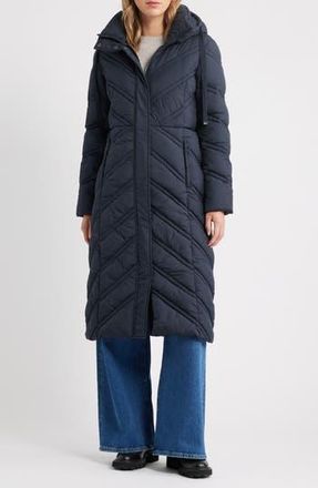 Bernardo Longline Hooded Puffer Jacket in Navy at Nordstrom Rack, Size Small
