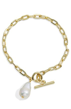 Savvy Cie Jewels Vermeil Baroque Pearl Toggle
