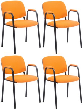 Clp Clp - Set De 4 Sillas De Confidente Ken Pro En Tela Naranja