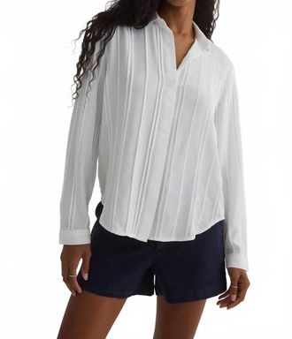 Bella Dahl Pintuck Hidden Placket Shirt In White