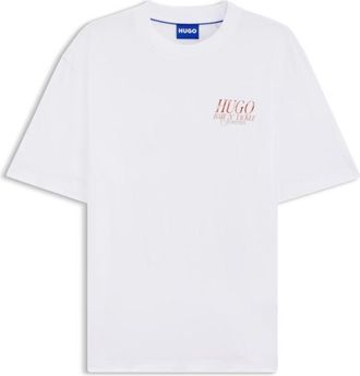 HUGO BOSS Marine-artwork T-shirt in cotton jersey