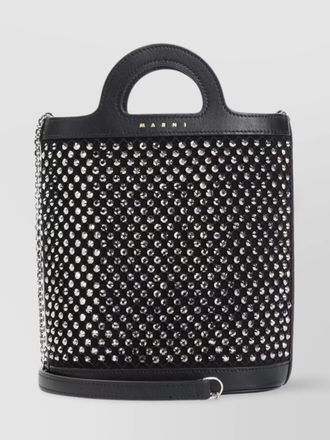 Marni tropicalia nano embellished mesh bucket bag
