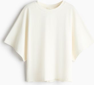 H&M T-Shirt mit Fledermaus&auml;rmeln - Elfenbein