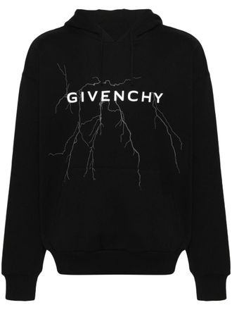 Givenchy thunderbolt-print cotton hoodie - Black