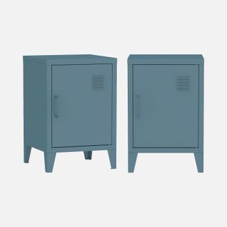 Sweeek Mesita Industrial Con 1 Puerta, Set De 2