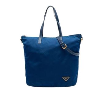 Prada Pre-owned Nylon Satchel - Dames - Vintage Shopper - Blauw - ONE Size - Nylon - Vintage