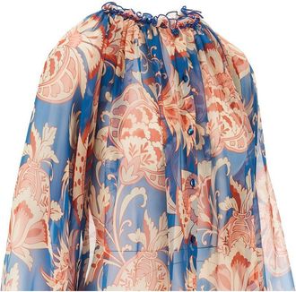 Etro Womens Blouse Blue Silk Blouses Shirt