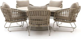 Intenso Furniture Intenso Trofarello/La Fonte &oslash;150cm low dining tuinset 6-delig