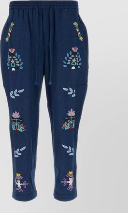 Baziszt cotton neon trousers tapered leg cropped