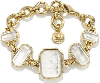 Goossens 24kt gold plated stone chain bracelet - unisex - 24kt Gold Plate/Natural Rock Crystal/Brass - One Size
