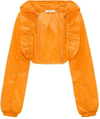 Dorothee Schumacher Womens Sporty Coolness Hooded Armcover Top In Orange