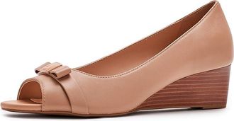 Cole Haan Go-to Malta Peep Toe Bow High Womens Heels Tuscan Sand Leather : 10.5 B - Medium