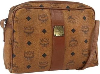 MCM Pre-owned Cross Body Bags, female, Brown, Size: ONE SIZE Pre-owned Plastic Shoulder Bag