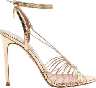 Aquazzura Schoenen, Dames, Geel, 40 EU, Leer, Ritmo Sandal 105
