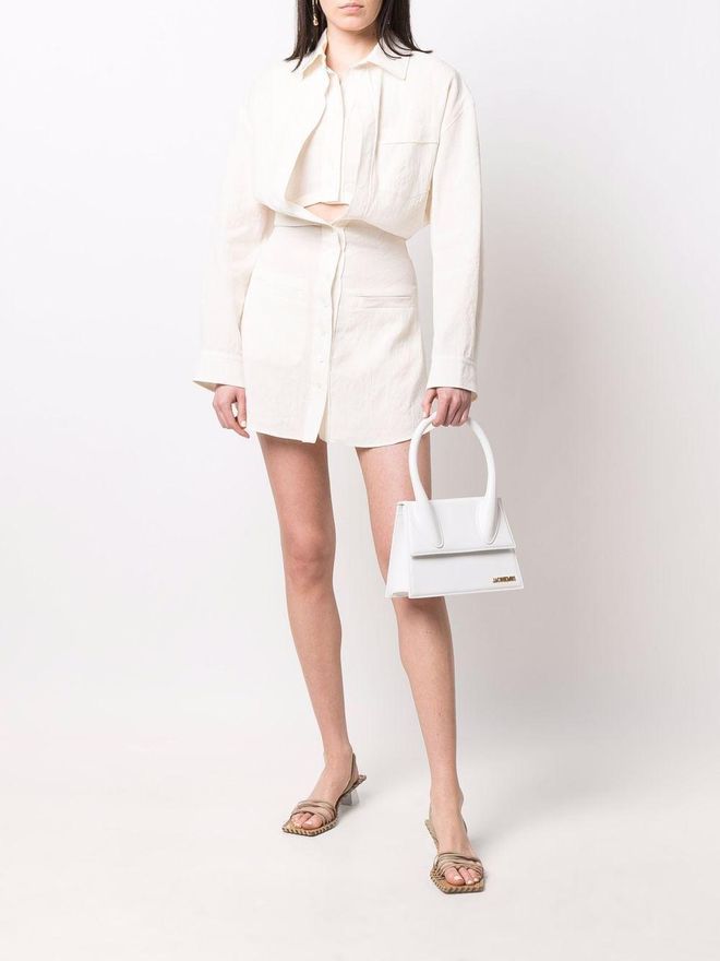 Sac Jacquemus Chiquito Blanc - Cuir, Bandoulière, état Parfait