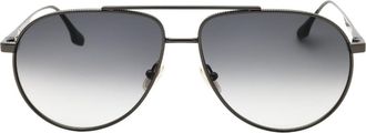 Victoria Beckham Unisex Gunmetal Black Sunglasses - One Size