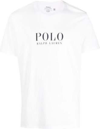 Polo Ralph Lauren Tops, Heren, Wit, 2Xl, Katoen, Logo Print Katoenen T-shirt
