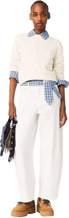 Maje Rhinestone-front cardigan in Ecru at Nordstrom, Size X-Small