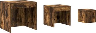 vidaXL Vidaxl - Nesting Tables 3 pcs Smoked Oak Engineered Wood