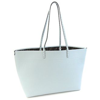Fendi Light Blue Leather Handbag Tote Bag (Pre-Owned)
