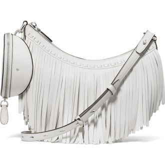 Kate Spade New York duo fringe leather crossbody bag in True White at Nordstrom