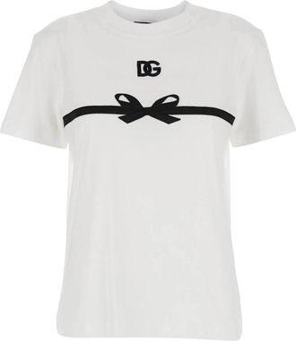Dolce & Gabbana T-Shirt In Jersey Con Ricamo-Donna