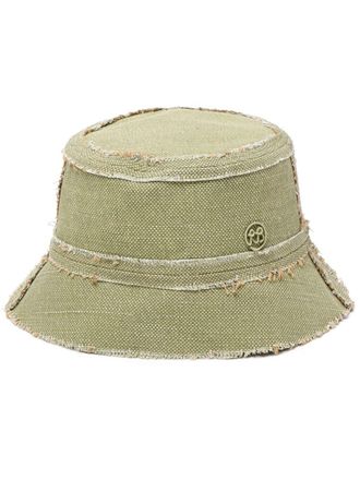 Ruslan Baginskiy logo-patch frayed bucket hat - Green