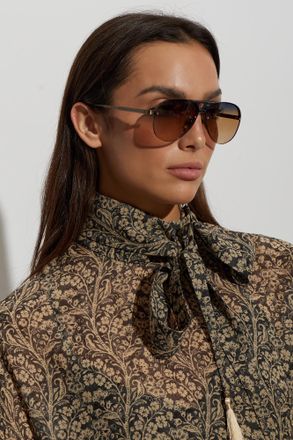 Linda Farrow Taya Sunglasses, Unisex, Gold