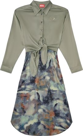 Diesel Shirt-Style Midi Dress with Tied Waist