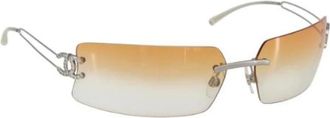 Chanel Pre-owned Accessories, female, Gray, Size: ONE SIZE Pre-owned Metal Sunglasses