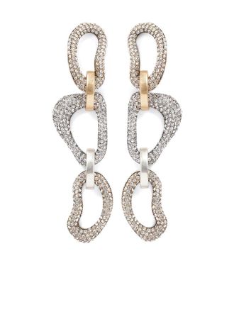 Area Oorbellen met kristallen - Zilver