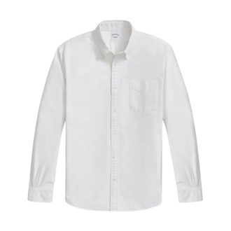 Brooks Brothers White Regular Fit Oxford Cloth Friday Sport Shirt with Polo Button Down Collar - male - Brooks Brothers - Formal Shirts - White - 2XL - Shirts
