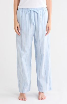 Nordstrom Cotton Poplin Pajama Pants in Blue Peaceful Balanced Stripe at Nordstrom, Size X-Large