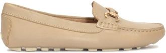 Kazar Beige Leren Mocassins met Metalen Gesp - Dames - Loafers - Beige - 41 EU - Leer - Schoenen