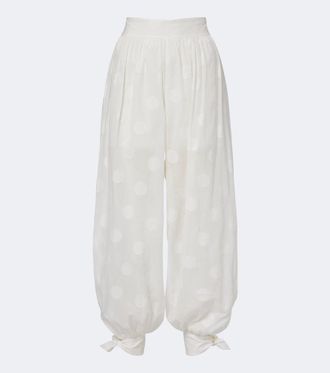 Zimmermann Solstice polka-dot cotton balloon pants