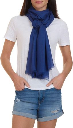 Bruno Magli Solid Fringe Scarf in Navy at Nordstrom Rack