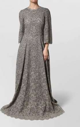 Dolce & Gabbana lace long-sleeve maxi gown
