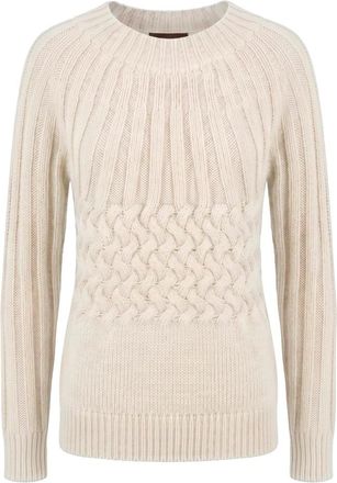 Moorer Dames, Truien, Beige, Maat: 2XS Katoen