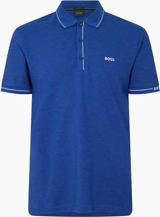 HUGO BOSS Mens Paule Short Sleeve Polo Shirt - Blue - Size: 44