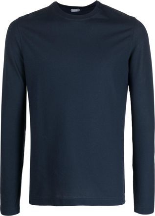 Zanone long-sleeved cotton T-shirt - men - Cotton - 56 - Blue